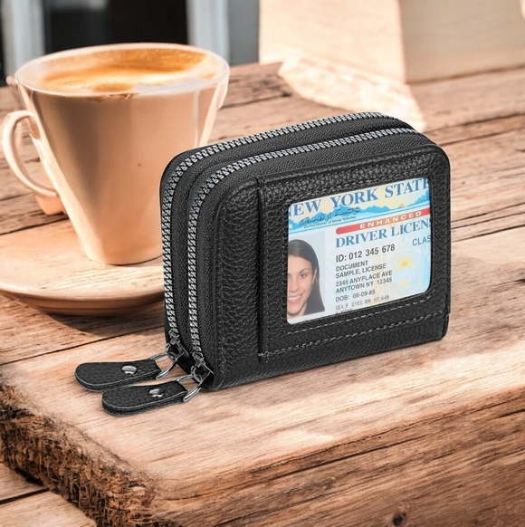 Handbags - Small Black Pebbled Wallet